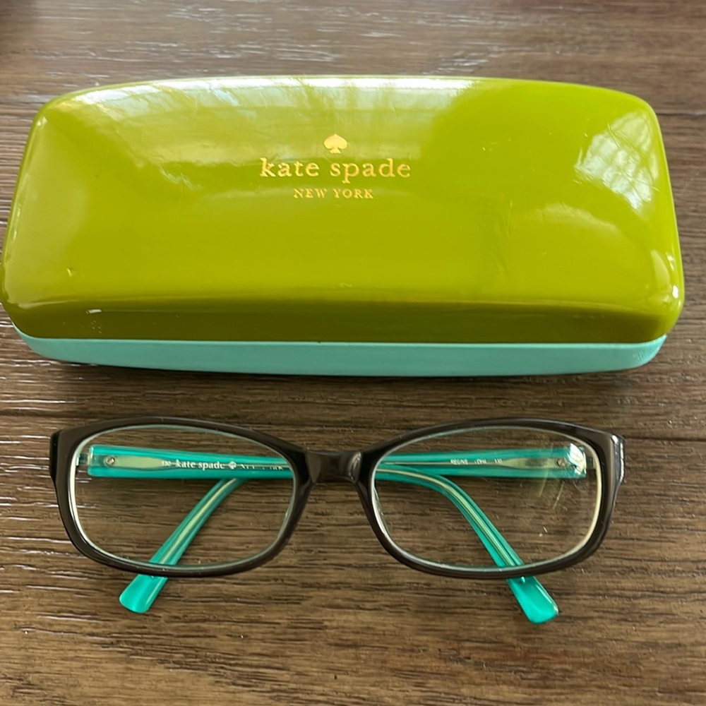 Kate Spade Regine Presceition Eyeglasses With Case - Turquoise And Black